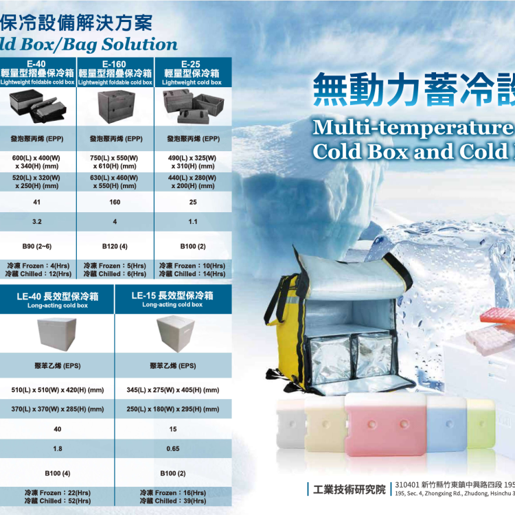 ITRI Patented Cold Packs